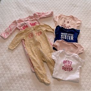 Baby Girl Little Sister Bundle 3-6 months
